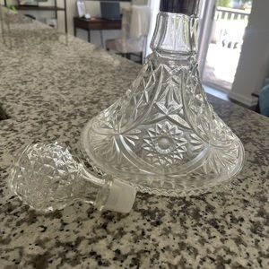 Antique Wine Decanter with sterling silver top